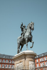 Fototapeta na wymiar Estatua Felipe III, Plaza Mayor