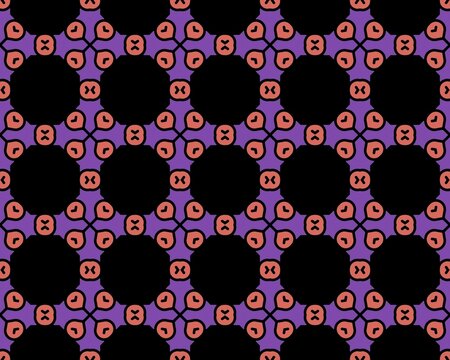 Illustration of seamless tiles pattern in a purple color