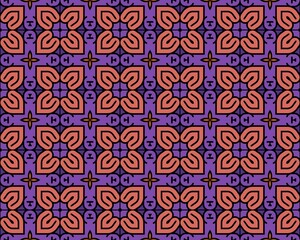 Abstract illustration with a seamless geometric floral tile pattern