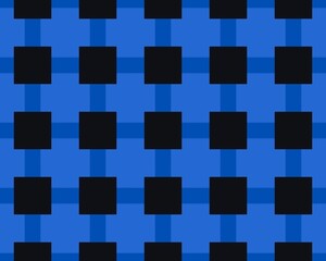 Illustration of a seamless black and blue square tile pattern
