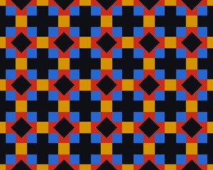 Illustration of a colorful seamless cross and rhombus shaed tile pattern