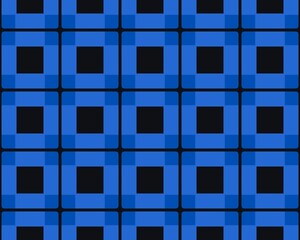 Illustration of a seamless black and blue square tile pattern