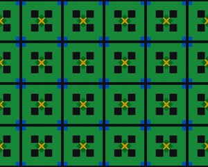 Illustration of a seamless green square tile pattern