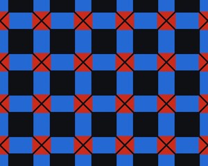 Illustration of a seamless red and blue square tile pattern