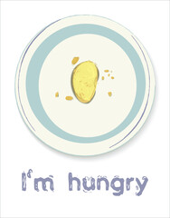 vector flat poster illustration the problem of hunger in undeveloped countries