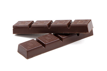 Chocolate bar isolated on a white background. Dark chocolate isolated.
