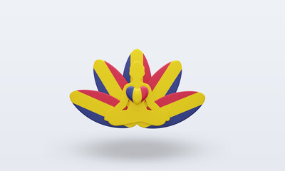 3d International yoga day Chad flag rendering front view