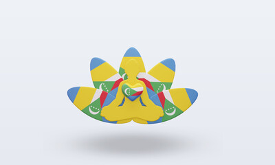 Obraz premium 3d International yoga day Comoros flag rendering front view