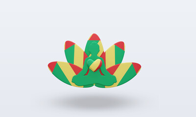 3d International yoga day Republic Congo flag rendering front view