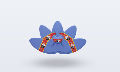 3d International yoga day Eswatini flag rendering front view