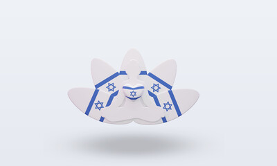 3d International yoga day Israel flag rendering front view