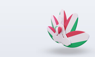 3d International yoga day Italy flag rendering right view