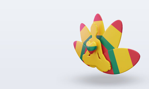 3d International yoga day Lithuania flag rendering right view