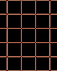 An illustration of a squared seamless pattern on a black background
