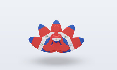 3d International yoga day Paraguay flag rendering front view