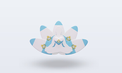 3d International yoga day San Marino flag rendering front view
