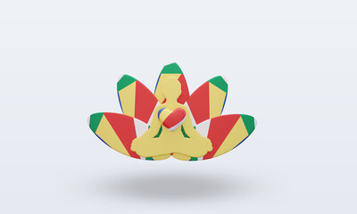 3d International yoga day Seychelles flag rendering front view