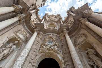 The baroque door of the Irons in Valencia