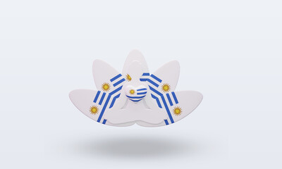 3d International yoga day Uruguay flag rendering front view