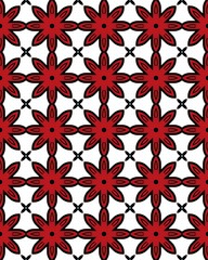 A geometric seamless tile pattern in red