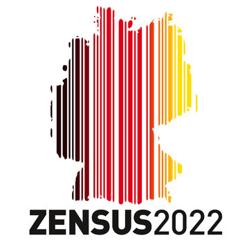 Grafik Zensus 2022 Umriss Deutschland als Code