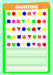 Math operations for kindergarten, preschool and primary school.