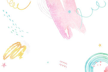 Abstract shapes, figures watercolor illustrations set. Circles and spiral, star doodle color drawings collection. Abstraction, hand drawn geometric spot package isolated on white background