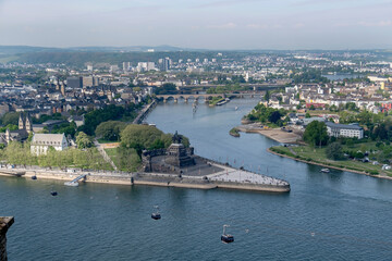Deutsches Eck, Zusammenfluss von Rhein und Mosel, Koblenz