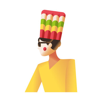 Isolated Barranquilla carnival man Colombian folklore  illustration