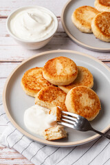 cottage cheese pancakes on the kitchen table