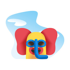 ISolated marimonda mask Colombian folklore Vector illustration