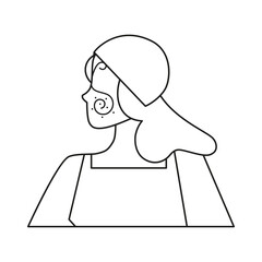 Colombian woman Indigenous Sierra nevada de santa martha Vector illustration