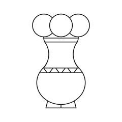 Isolated gold sculpture Pre-Columbian art Vector illustration