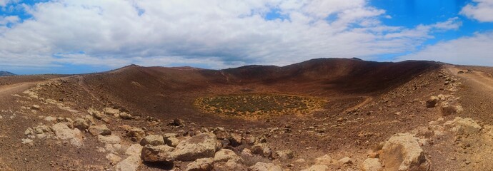 Panorámica de la cima de la Montaña Roja en Lanzarote