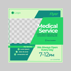 Green, Medical Service, Social MediaA4 health cover template design for medical report and brochure design, flyer, flyer decoration for printing and presentation vector illustration, EPS 8-10