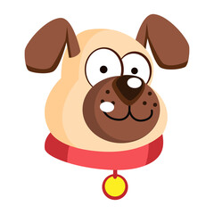 Isolated cute pug dog breed cartoon Vector illustration