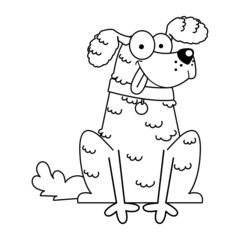 Isolated cute labrador dog breed cartoon Vector illustration