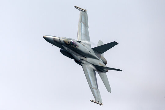 Sydney, Australia - October 5, 2013: Royal Australian Air Force (RAAF) McDonnell Douglas F/A-18A Hornet multirole fighter aircraft A21-48.