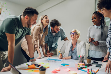 Group of diverse business people working together and having a meeting