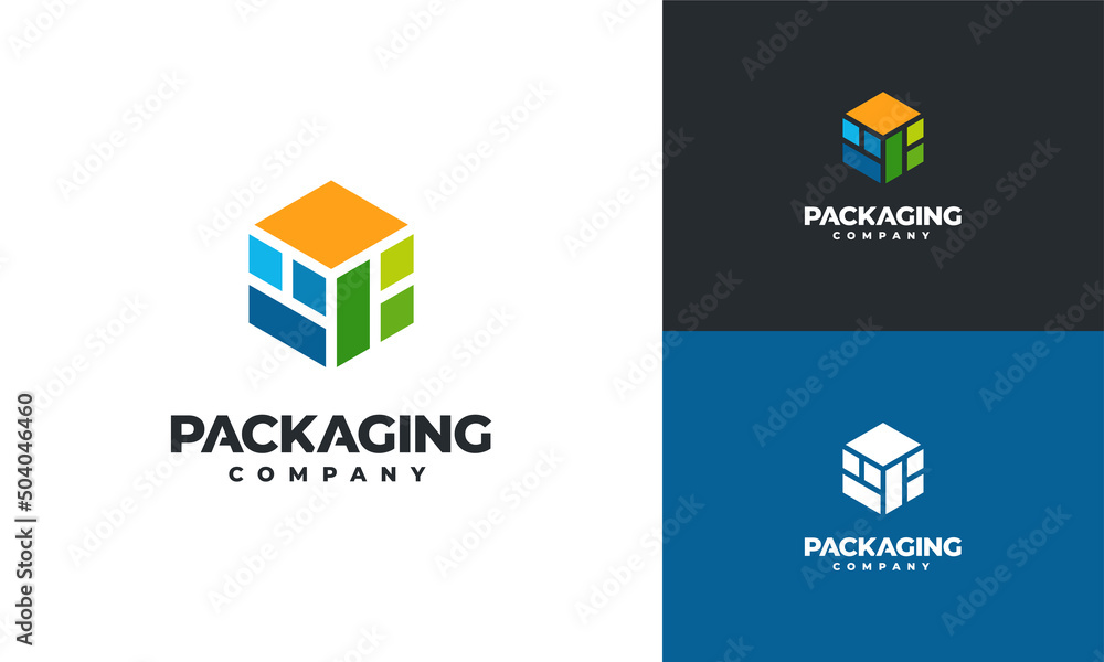 Wall mural packaging logo designs concept vector, delivery logo template, fast cargo logo symbol icon vector