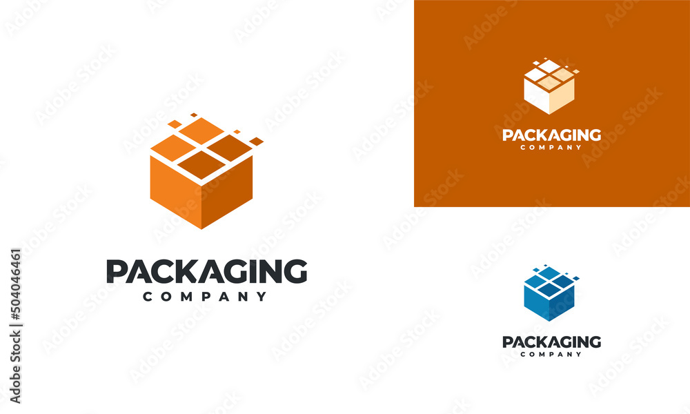 Wall mural packaging logo designs concept vector, delivery logo template, fast cargo logo symbol icon vector
