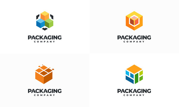Set of Packaging Logo designs concept vector, Delivery logo template, Fast Cargo logo symbol icon vector