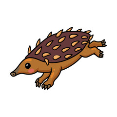 Cute little echidna cartoon running