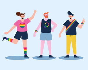 Fototapeta premium three lgbtq persons group