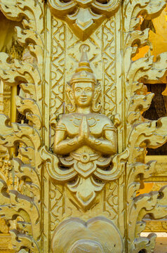 Molding Work of Buddhist art at Wat Pak Nam Jolo