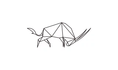 Deurstickers simple geometric deer © jovan