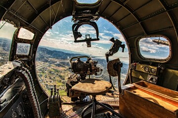 View from a B-17 WWII bomber nose
