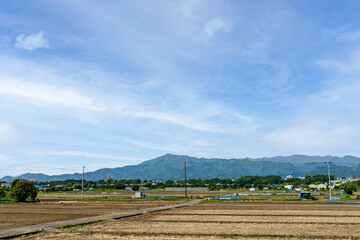 神奈川県相武台方面から丹沢山系を望む