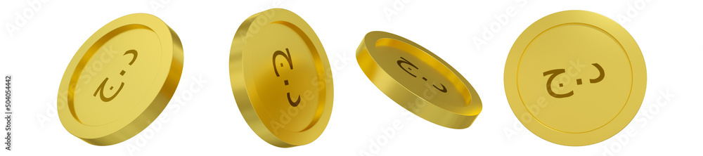 Poster 3d rendering of afghan afghanis coin concept in different angles. afghan afghanis sign design isolat