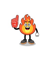 Cartoon mascot of fire number 1 fans